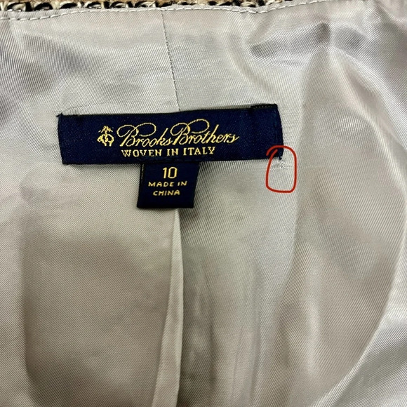 Brooks Brothers Woven in Italy Silver/Black/Grey Wool Tweed Blazer Size 10 - Picture 4 of 11